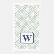 Personalised Palm Beach Green Lattice Monogram