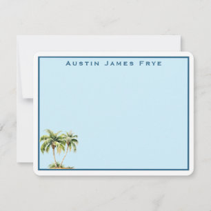 Personalised Palm Tree Border Stationery Note Card