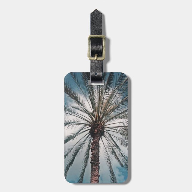 Personalised palm tree - luggage tag (Front Vertical)