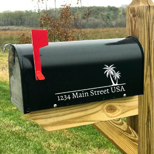 Personalised Palm Tree Mailbox Decal:Custom Street Bumper Sticker