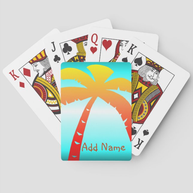 Personalised Palm Tree Playing Cards (Back)