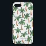 Personalised Palm Tree Print iPhone SE/8/7 Case<br><div class="desc">Modern hand painted palm tree print design that can be personalised with your name.</div>
