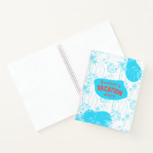 Personalised Palm Trees and Flamingo Turquoise Notebook