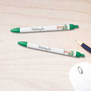 Personalised Palm Trees Black Ink Pen