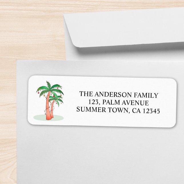 Personalised Palm Trees Tropical Return Address (Creator Uploaded)