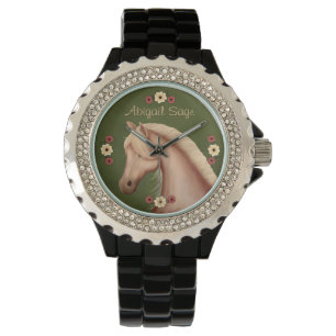 Personalised Palomino Horse Rhinestone Watch