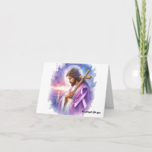 Personalised Pancreatic Cancer Jesus Encouragement Card