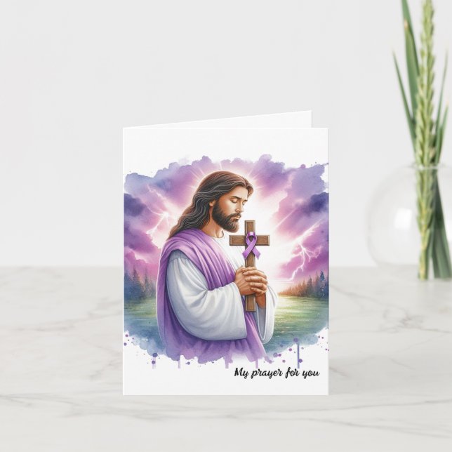 Personalised Pancreatic Cancer Jesus Sympathy  Card (Front)