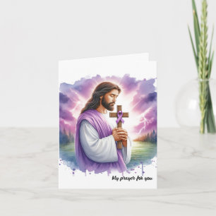 Personalised Pancreatic Cancer Jesus Sympathy Card