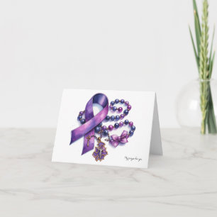 Personalised Pancreatic Cancer Prayer Rosary  Card