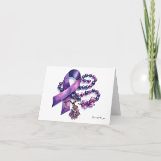 Personalised Pancreatic Cancer Prayer Rosary  Card