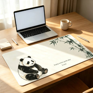 Personalised Panda Bamboo Office Desk Mat