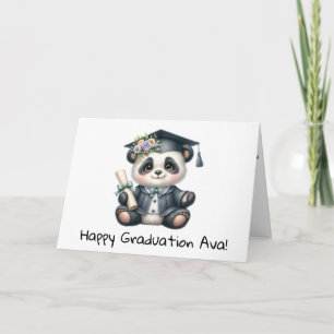 Personalised Panda Bear Kindergarten Graduation  Card