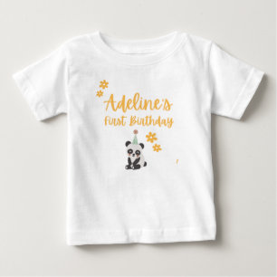 Personalised Panda First Birthday T-Shirt