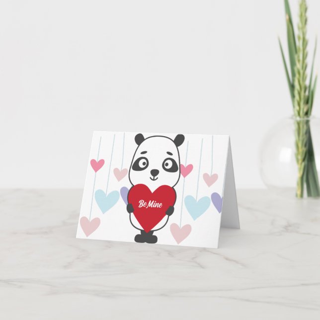 Personalised Panda Happy Valentine's Day Card (Front)