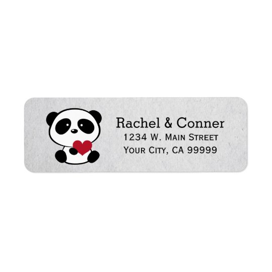 Personalised Panda Love Wedding Address Labels