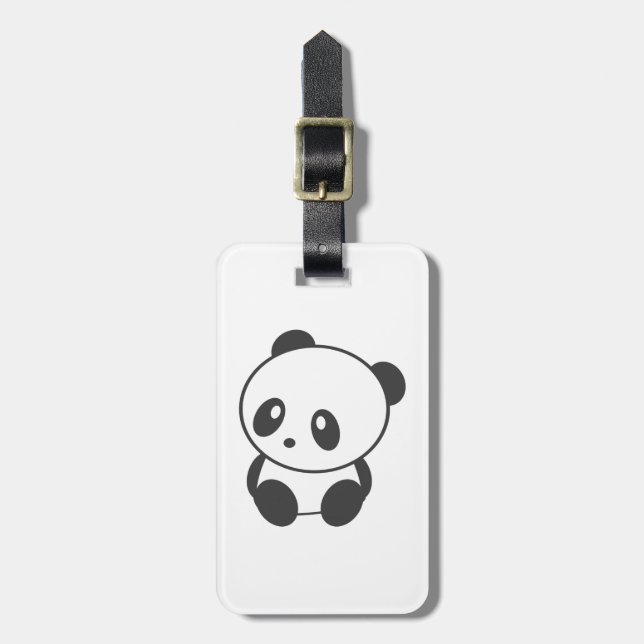 Personalised panda luggage tag (Front Vertical)