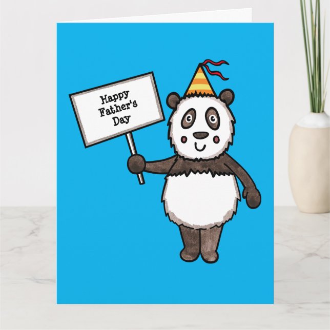 Personalised Panda Party Father's Day Card (Front)