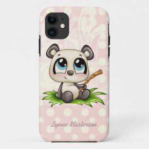 Personalised panda pink polkadots iphone 5 case