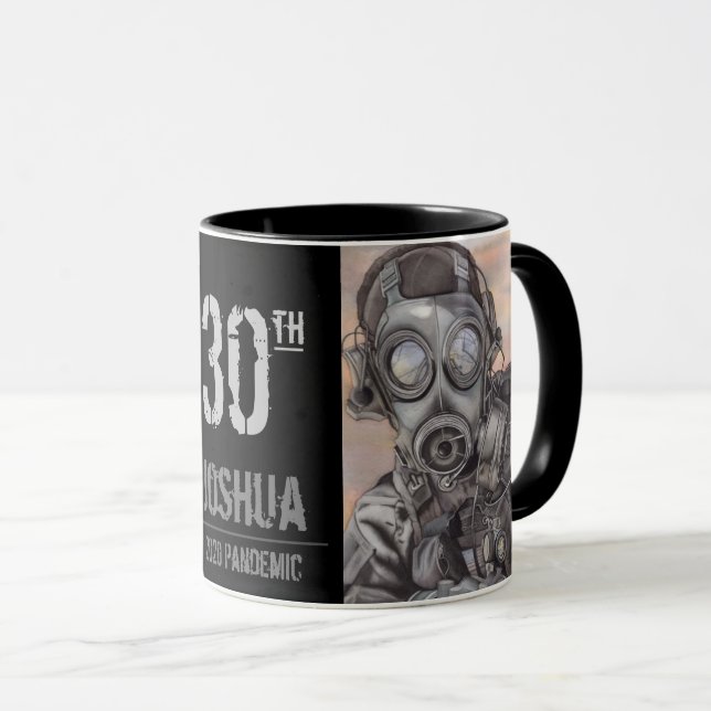 Personalised Pandemic Birthday Name and Age Mug (Front Right)