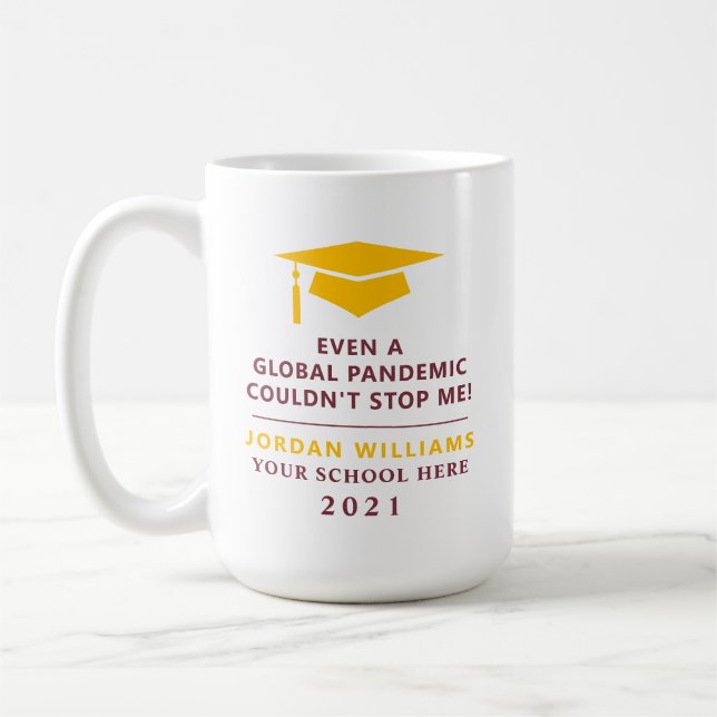 Personalised Pandemic - Graduate Class of 2021 Mug (Left)