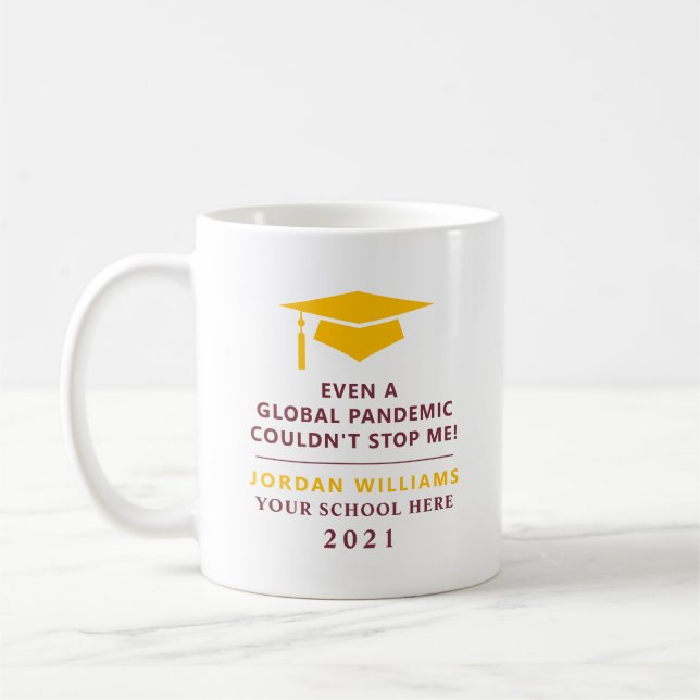 Personalised Pandemic - Graduate Class of 2021 Mug (Left)