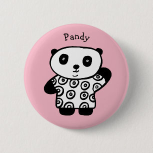 Personalised Pandy the Panda 6 Cm Round Badge