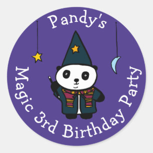 Personalised Pandy the Panda Magic Birthday Party Classic Round Sticker