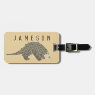 Personalised Pangolin Luggage Tag