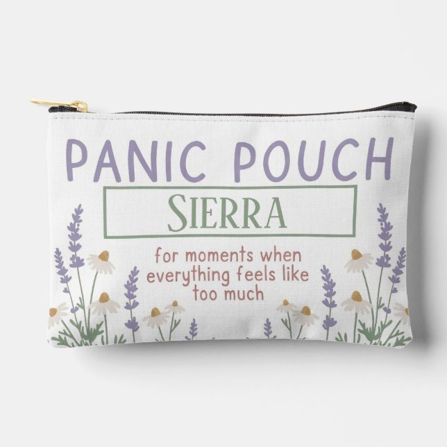 Personalised Panic Pouch Makeup Bag Calm Kit (Front)