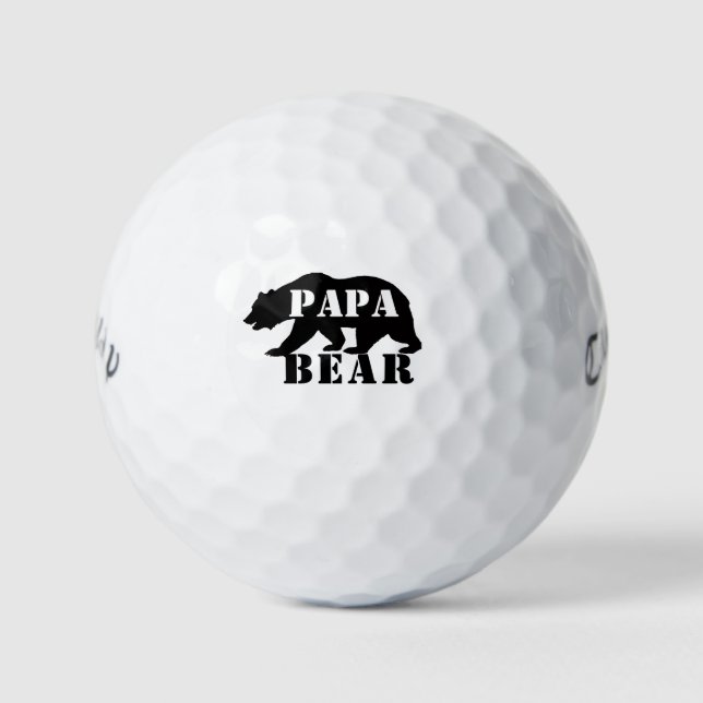 Personalised Papa Bear Golf Balls, Callaway Balls (Front)