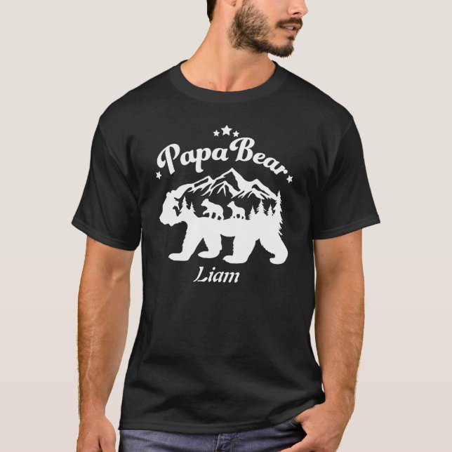 Personalised Papa Bear Parents Family T-Shirt (Front)