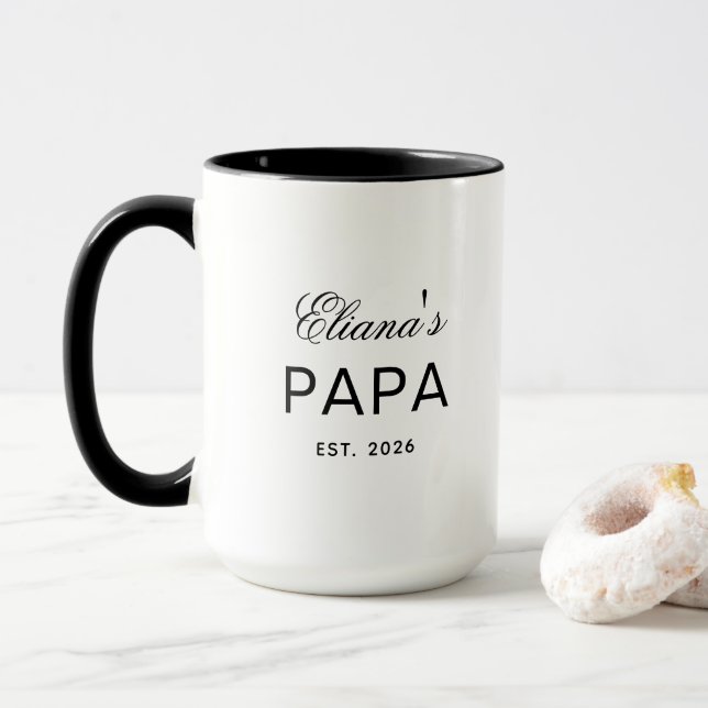 Personalised Papa Combo Mug Custom Text Gift Desig (With Donut)