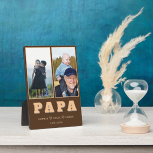 Personalised Papa Plaque – Grandkids Names & Photo