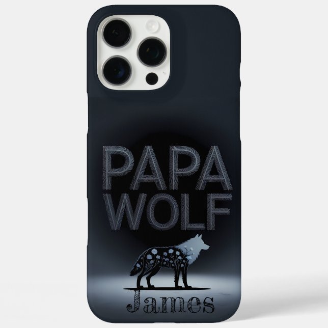 Personalised Papa Wolf Nature Silhouette Case-Mate iPhone Case (Back)