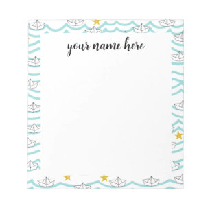 Personalised Paper Boats Notepad