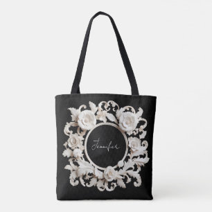 personalised paper flower frame tote bag