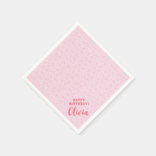 Personalised paper napkin with simple flowers 