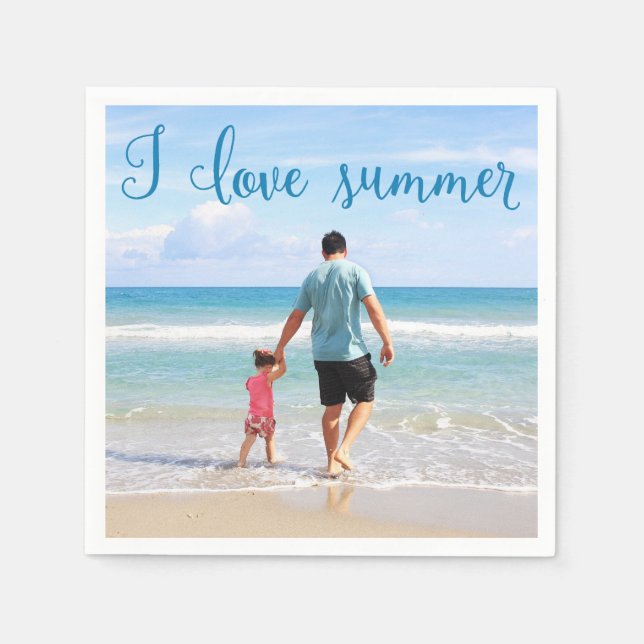 Personalised Paper Napkins Summer Add Photo (Front)