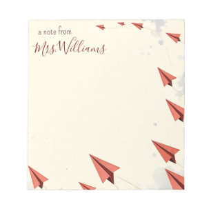 Personalised Paper Plane Frame Teacher Gift Notepad