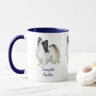 Personalised Papillon Dog Art Mug
