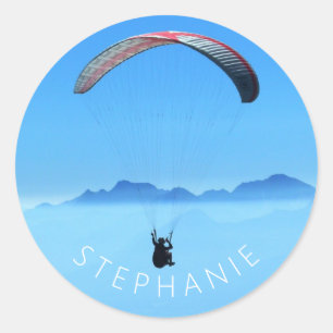 Personalised Paragliding Photo Classic Round Sticker