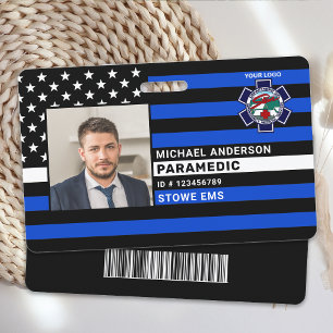 Personalised Paramedic EMS EMT Logo Photo ID Card  Badge