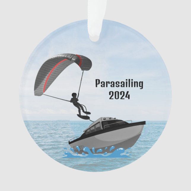 Personalised Parasailing Acrylic Ornament (Front)