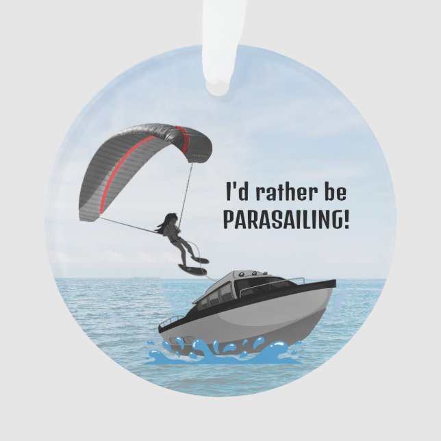 Personalised Parasailing Acrylic Ornament (Front)