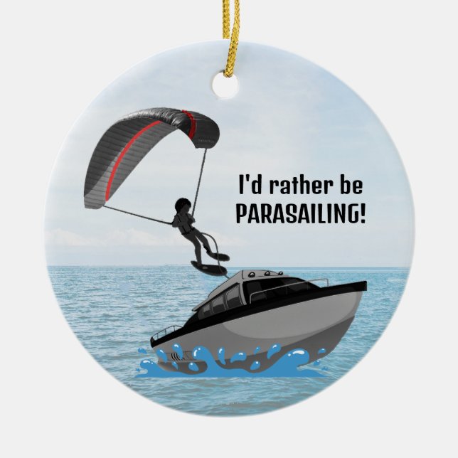 Personalised Parasailing Ceramic Ornament (Front)