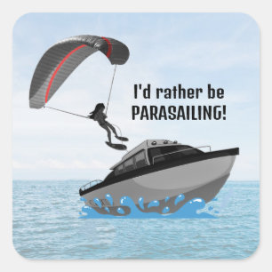Personalised Parasailing  Square Sticker