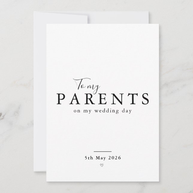 Personalised Parents Wedding Day Thank You Card (Front)