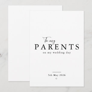 Personalised Parents Wedding Day Thank You Card