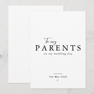 Personalised Parents Wedding Day Thank You Card
